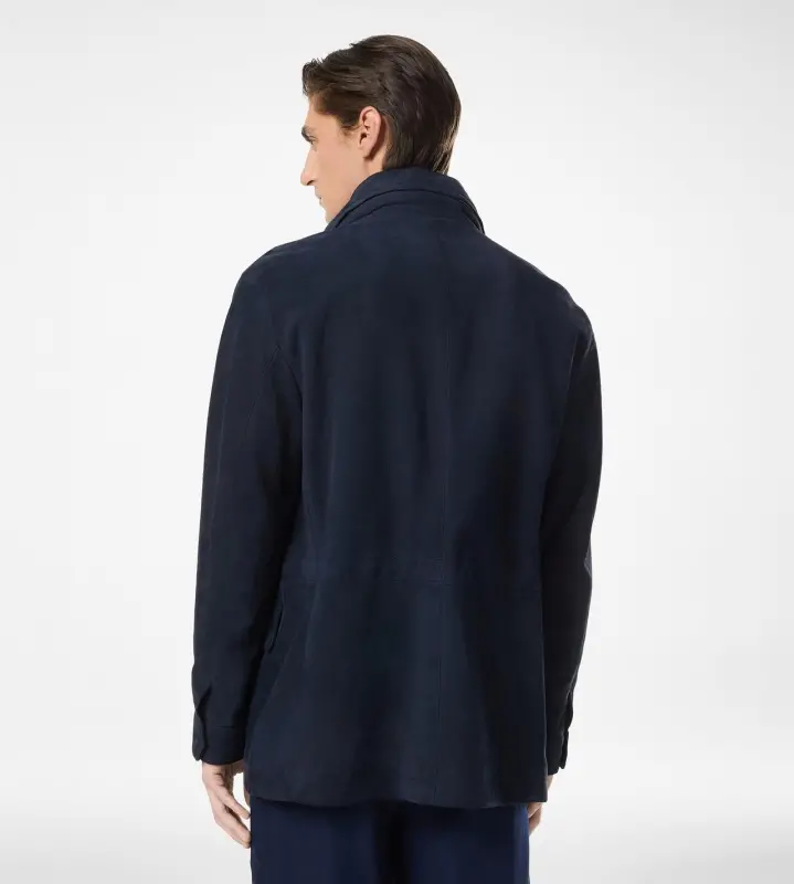 LIGHT SUEDE FIELD JACKET NAVY online
